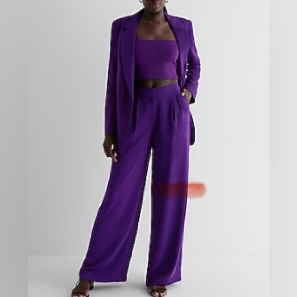 Express Cinch Back Blazer and Stylist Pant Purple XL NWT